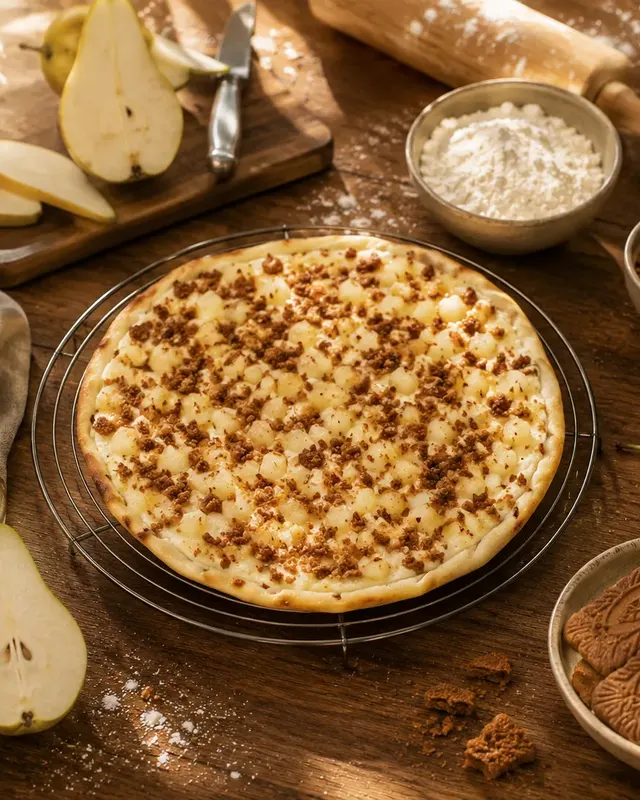 Tarte fine poires spéculoos